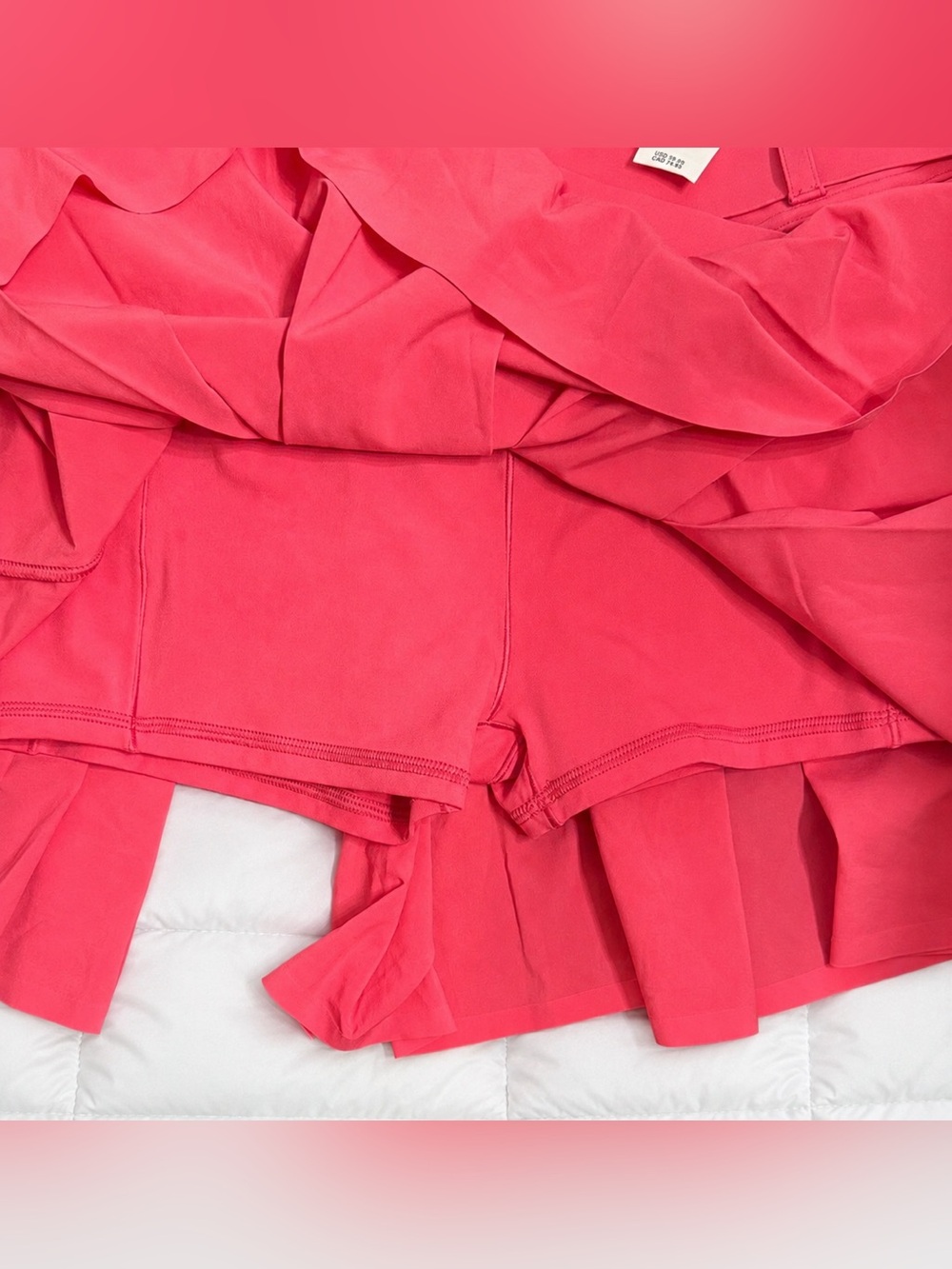 NWT Aerie Pink Pleated Skort Belted Built-In Shorts Size Small - Picture 3 of 4